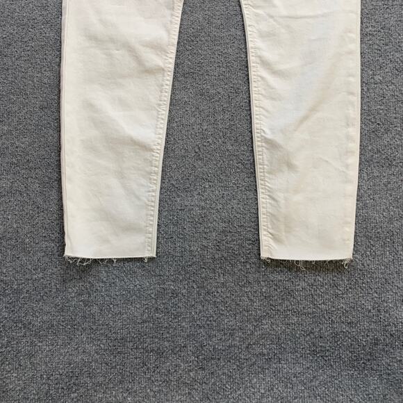 Lucky Brand Jeans Womens 8 White Denim Bridgette Crop High Rise Cut Off Hem - Picture 3 of 13